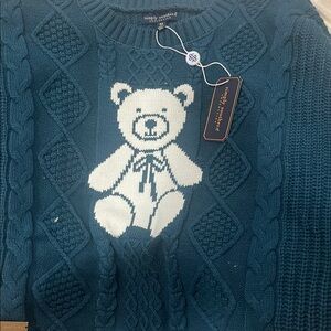 ply cashmere Blue Bear Crewneck Sweater
